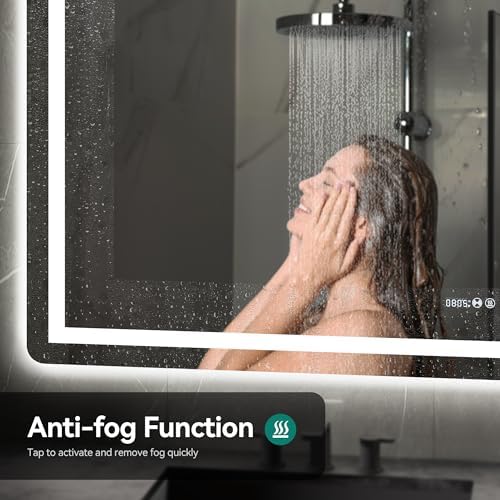 YITAHOME LED Bathroom Mirror with Anti-Fog and 10X Magnifying Glass