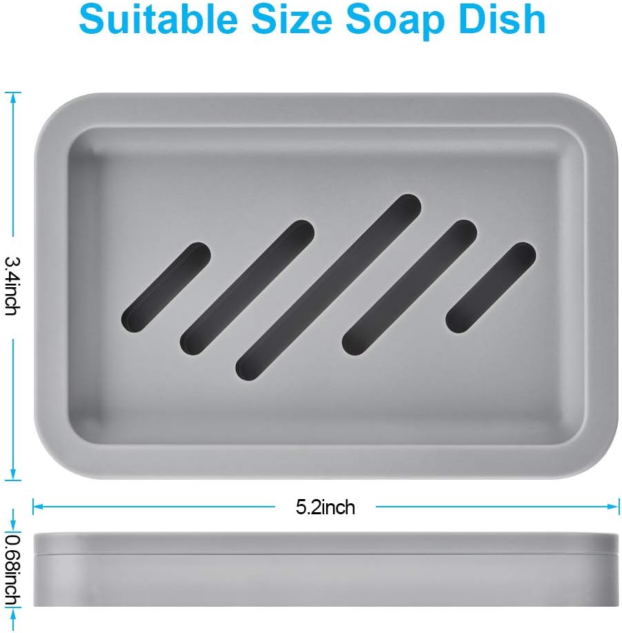 OstWony 2PCS Draining Soap Dishes with Water Tray