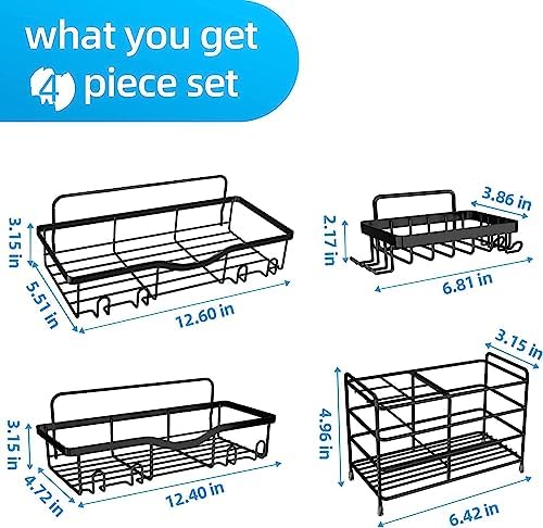 LovYiu 4 Pack Shower Caddy Set No Drilling