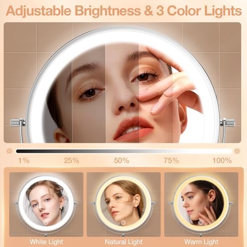 Anfauny 85 Height Adjustable Wall Mirror with 1X10X Magnification