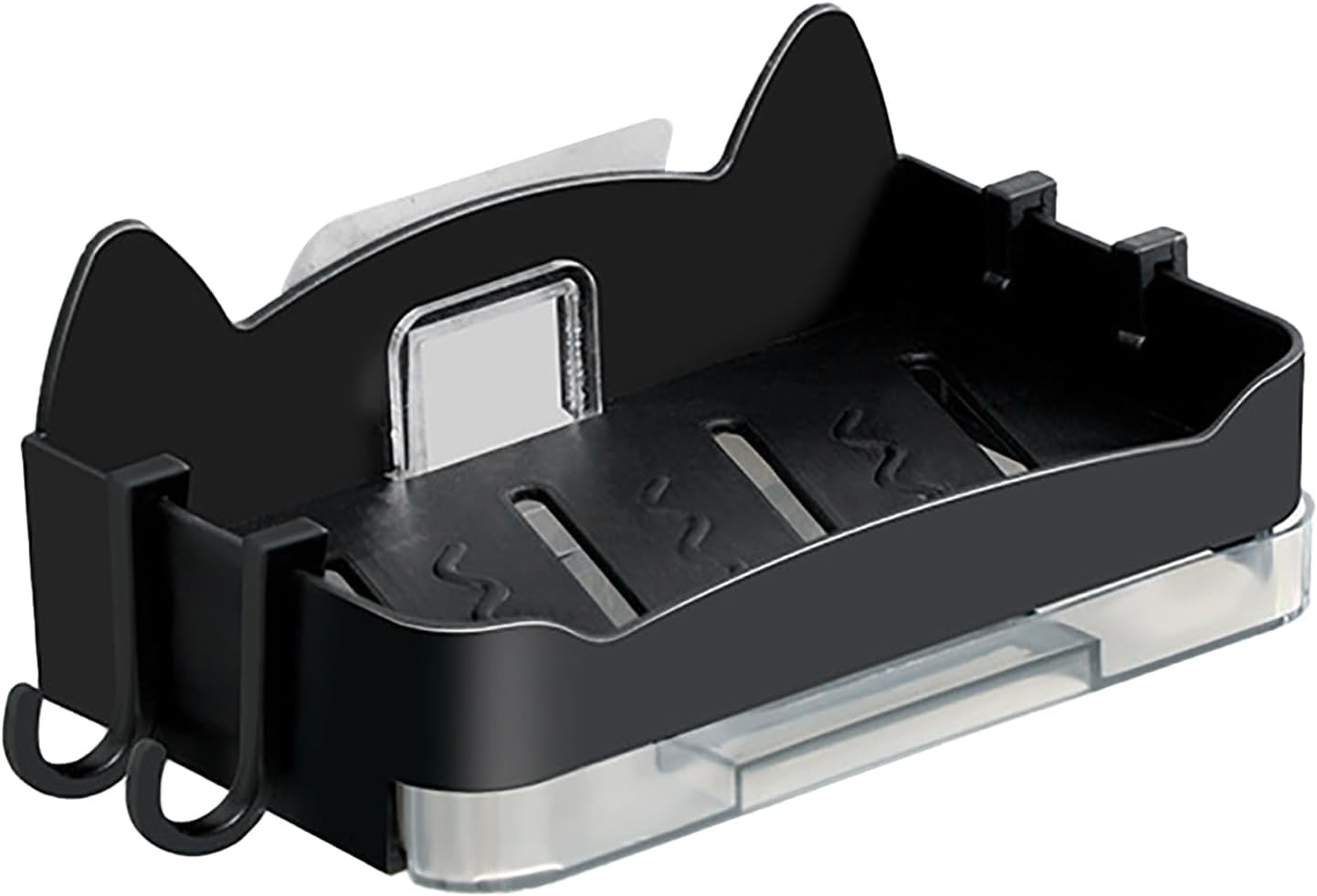 Self Draining Soap Dish Holder Black Wall Mounted