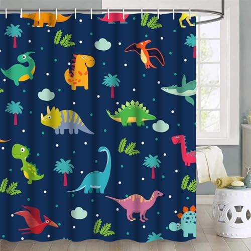 Ikfashoni 7 Pcs Dinosaur Bath Set with Non-Slip Rug and Towels