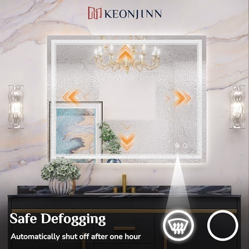 Keonjinn 72 x 32 Inch LED Wall Mirror with Lights