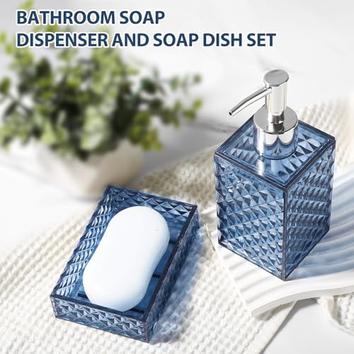 4 Pack Blue Acrylic Bathroom Accessories Set