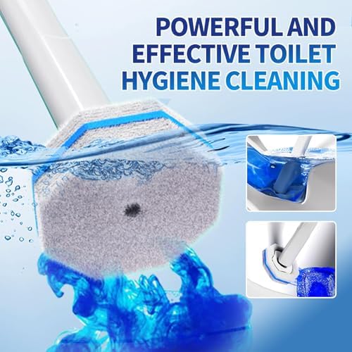 Hohoky Disposable Toilet Brush with 50 Refills and Wall Mount Holder