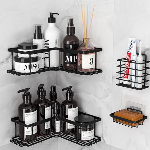 Sikaiqi 4 Pack Corner Shower Caddy Organizer Set