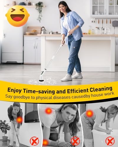 Electric Spin Scrubber Bathroom Cleaner Cordless 2 Speed