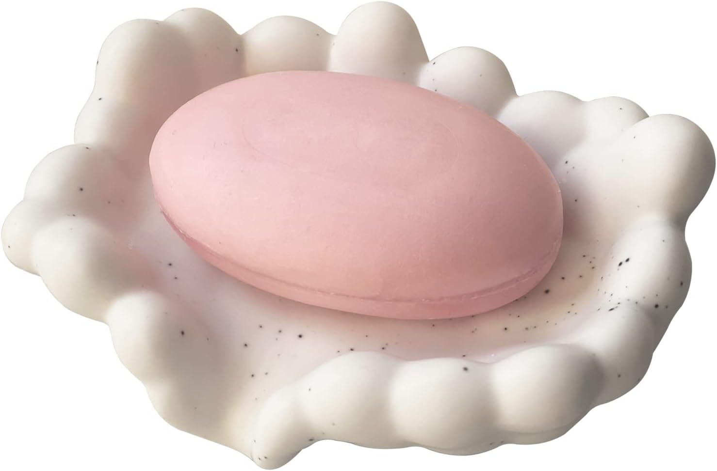 White Ceramic Soap Dish with Self-Draining Design 1