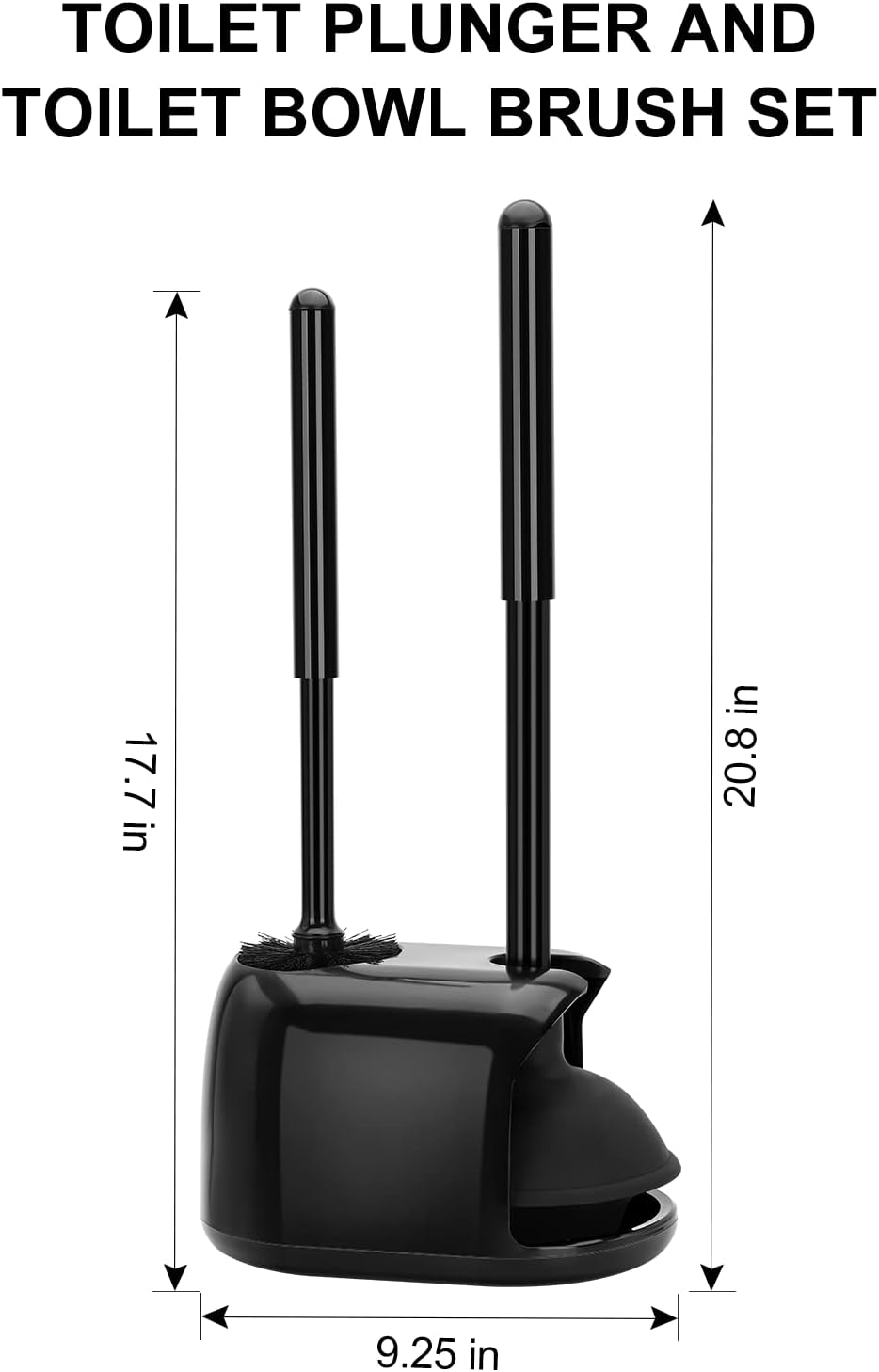SetSail Toilet Brush and Plunger Set - Black
