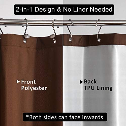 NY HOME Ultimate Waterproof Shower Liner 72x72 Brown