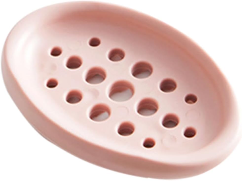 Garneck Creative Oval Silicone Soap Dish Tray