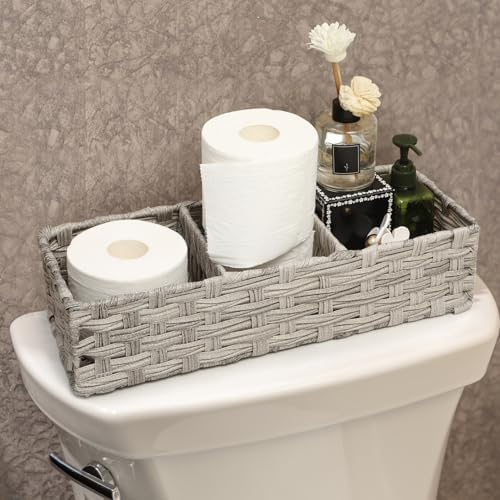 AOZITA Toilet Paper Basket with Larger Compartments