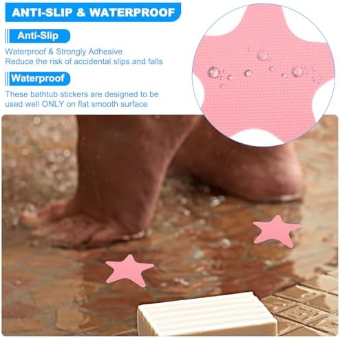 PATIKIL Non Slip Stickers 413x413 Inch 6 Pack with Pink Design