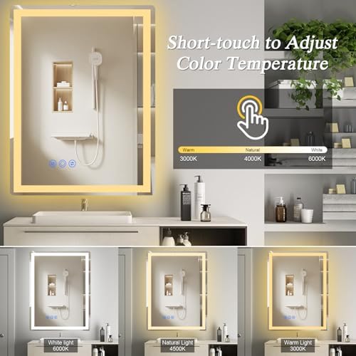 GoZoom LED Bathroom Mirror 20x28 with Lights