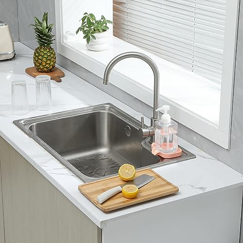 MicoYang Silicone Soap Dish with Drain Spout - Pink 49x32 Inch