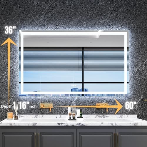 MAVISEVER 60x36 LED Bathroom Mirror with Lights