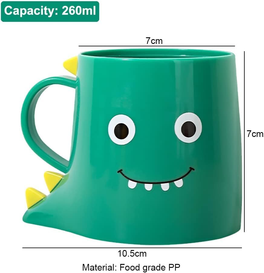 Plastic Kids Toothbrush Holder 2PCS Dinosaur Bathroom Cup Durable Reusable Tumbler