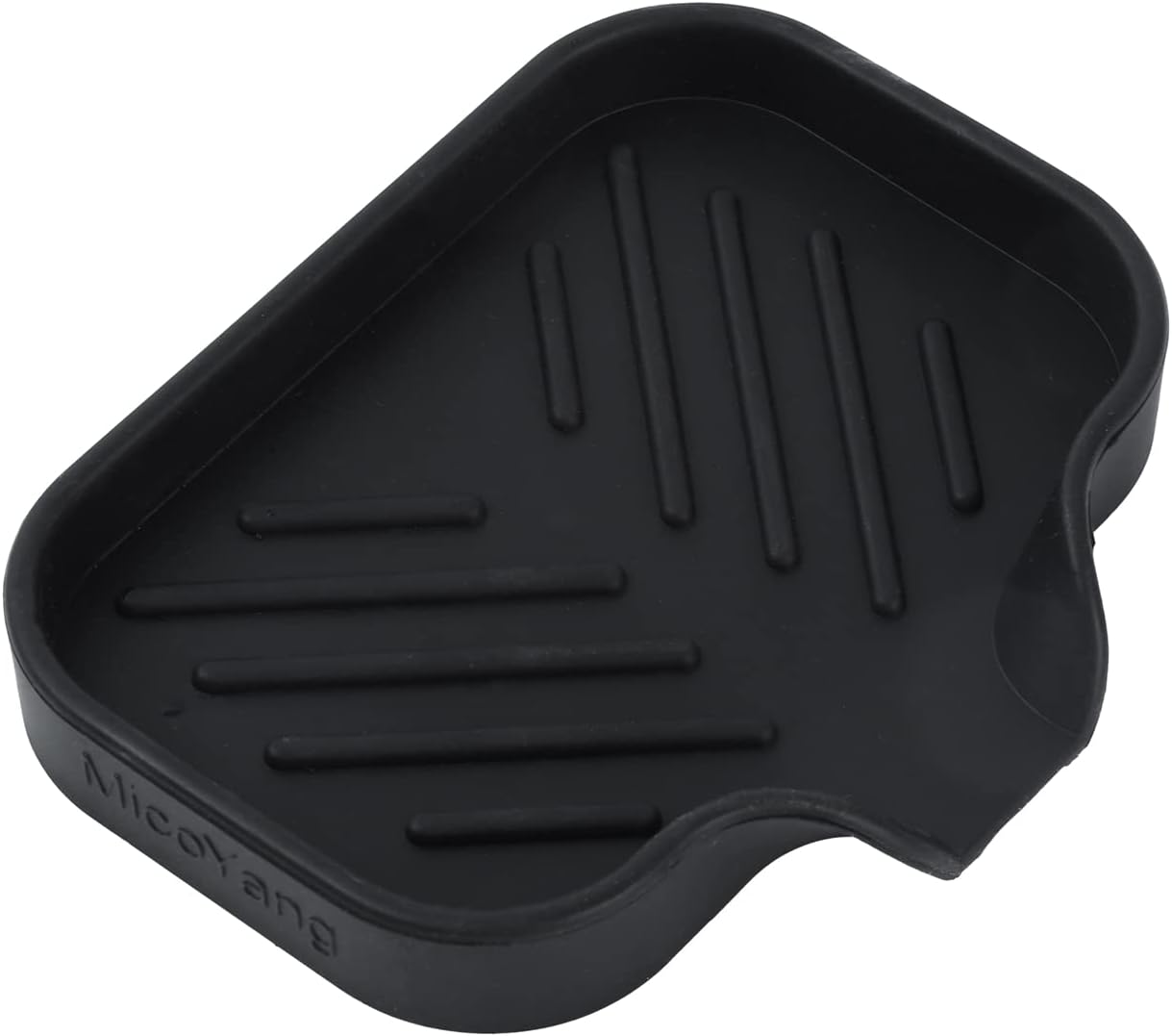 MicoYang Silicone Soap Dish with Drain Spout - Black 49x32 1