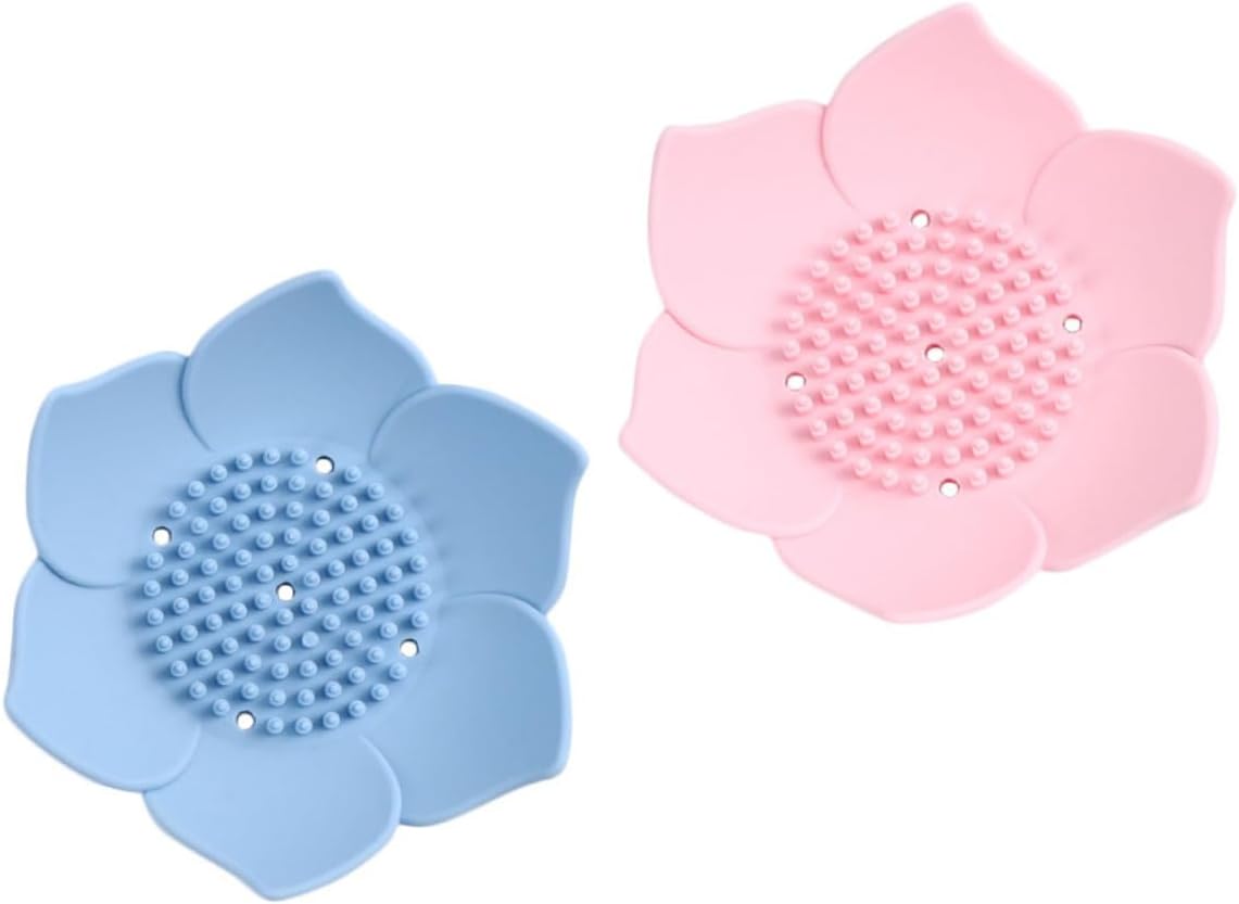 2PCS Silicone Soap Holders with Drainage Design