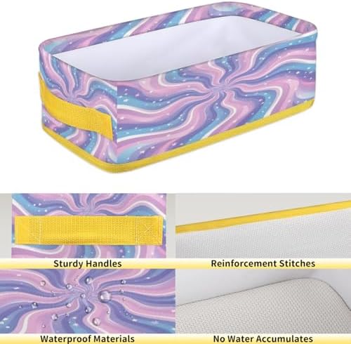 Snatocys Tie-Dye Toilet Paper Basket with Handles