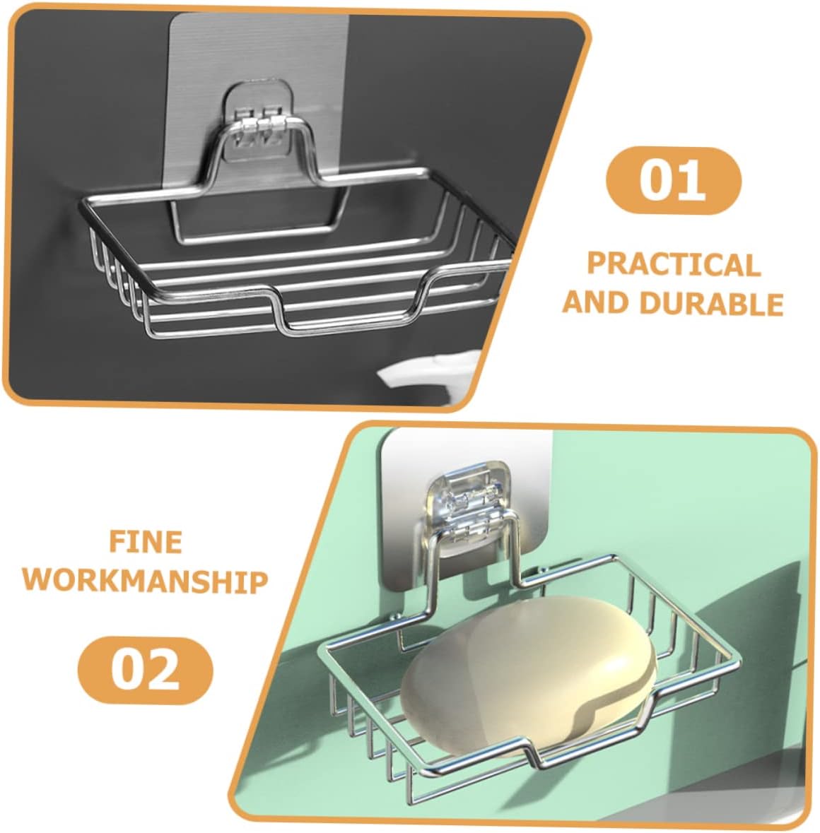 Stainless Steel Wall-Mount Soap Dish with Self Draining Design