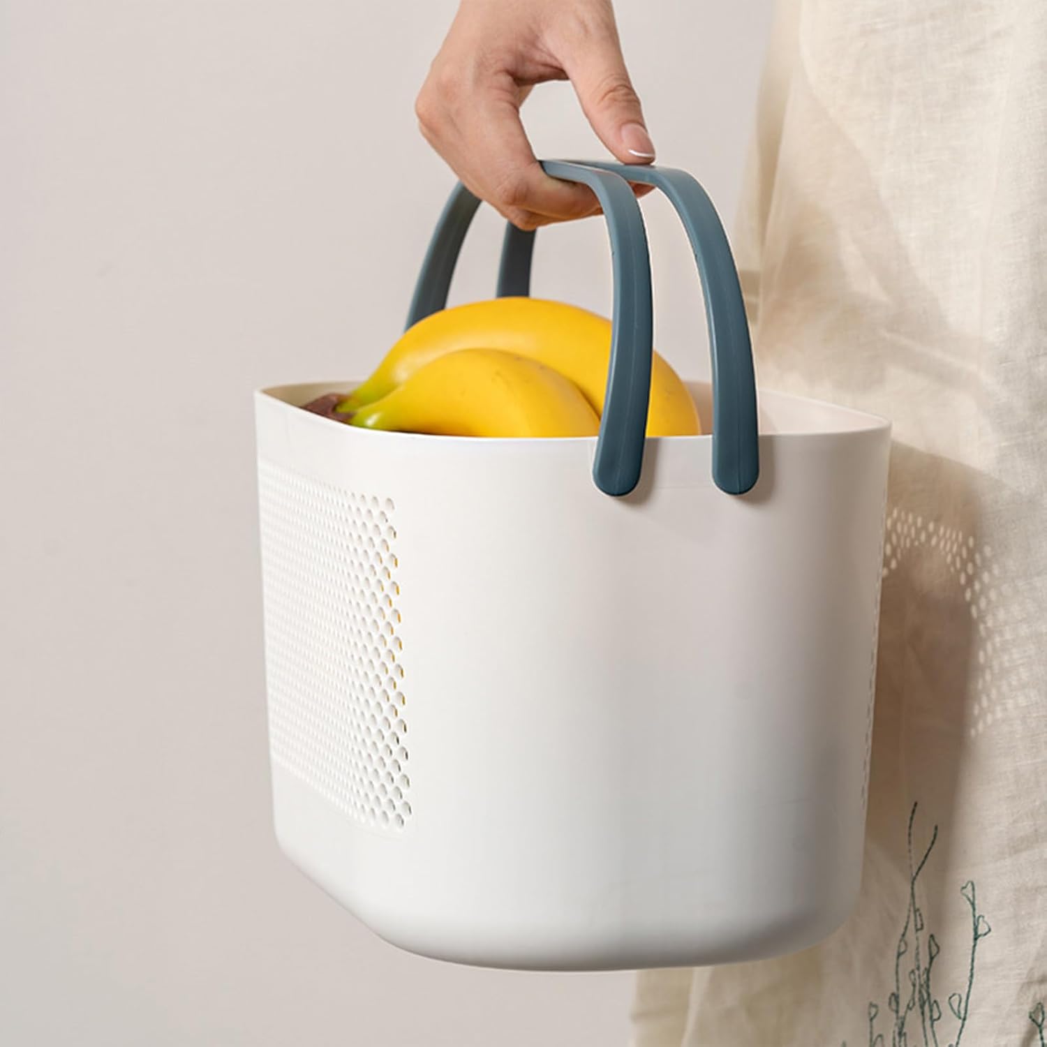 Portable Shower Caddy with Handle and Drainage Holes