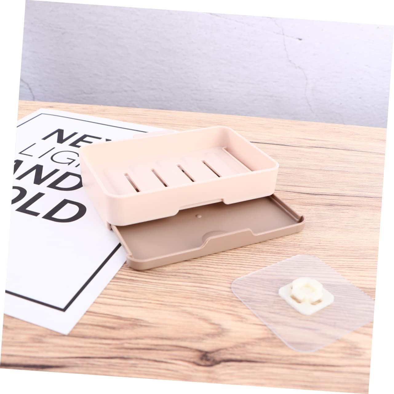 ABOOFAN Wall-Mounted Soap Dish Khaki Single Layer 1