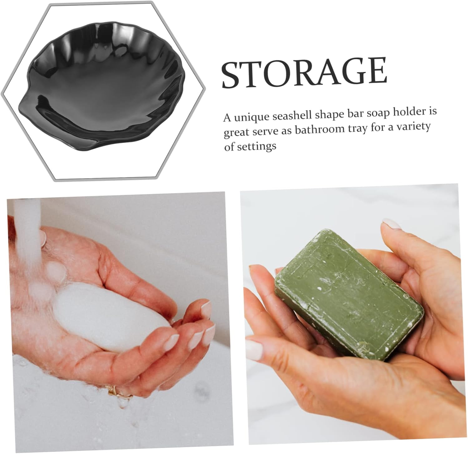 FOYTOKI Seashell Soap Dish Holder for Shower Kitchen and Bathroom