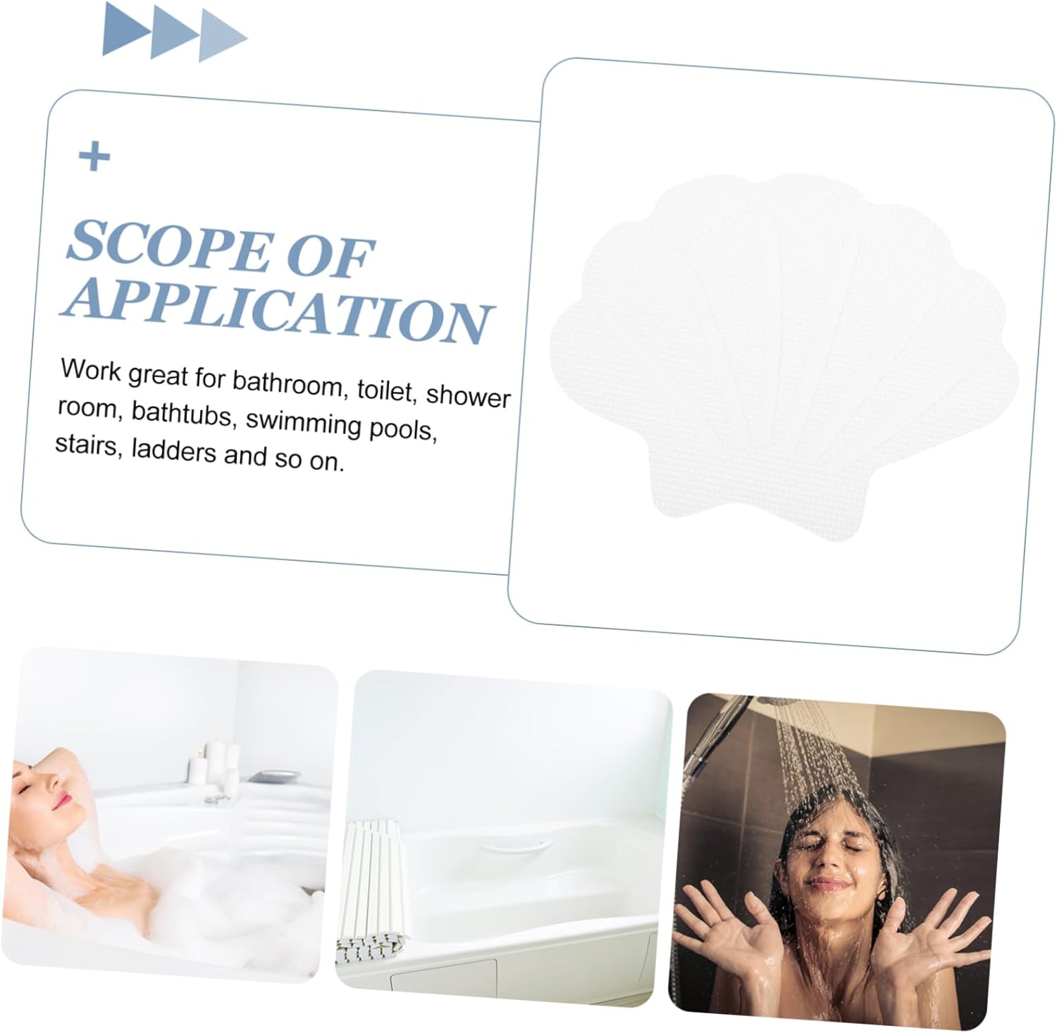 12pcs Shell-Shaped Anti-Slip Bathtub Stickers