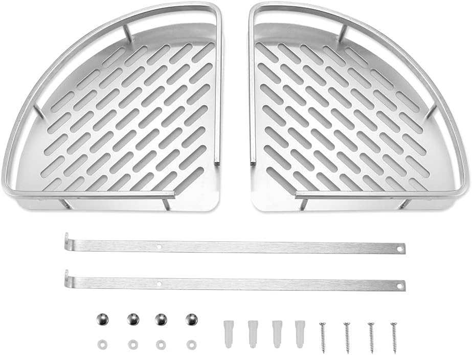BAHELS Corner Shower Caddy 2 Tier Aluminum Shelf