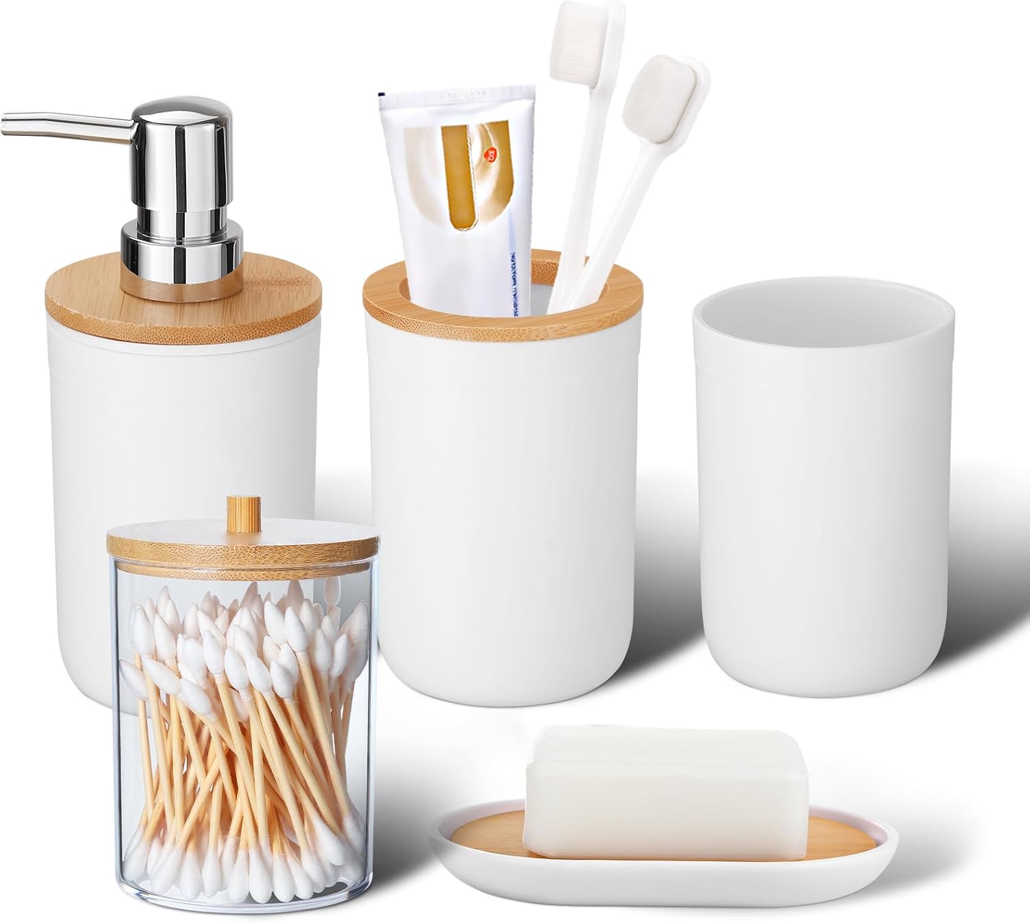 iMucci 5 Piece Plastic Bathroom Decor Set