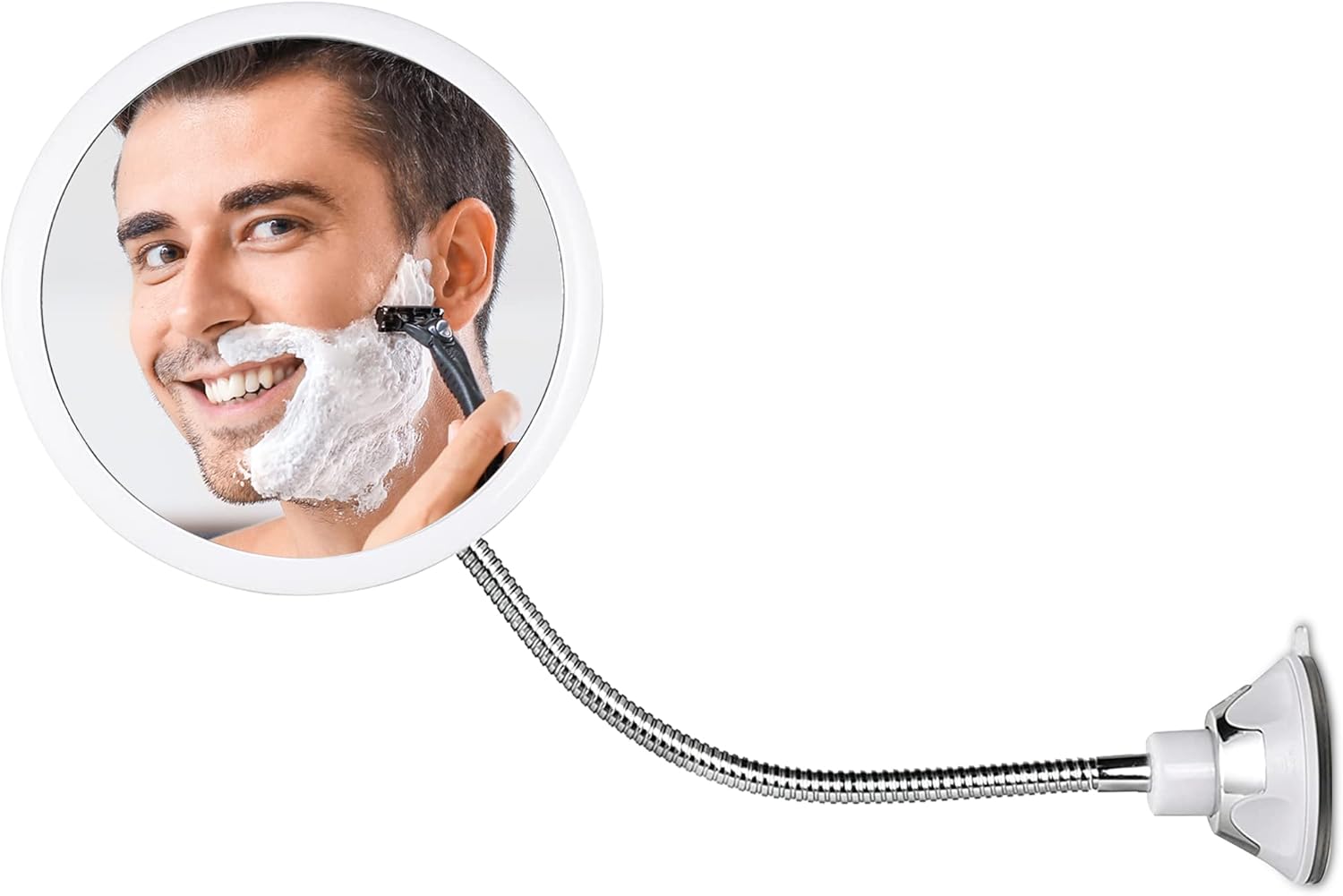 Mirrorvana Flexible Round Fogless Shower Mirror with Adjustable Gooseneck