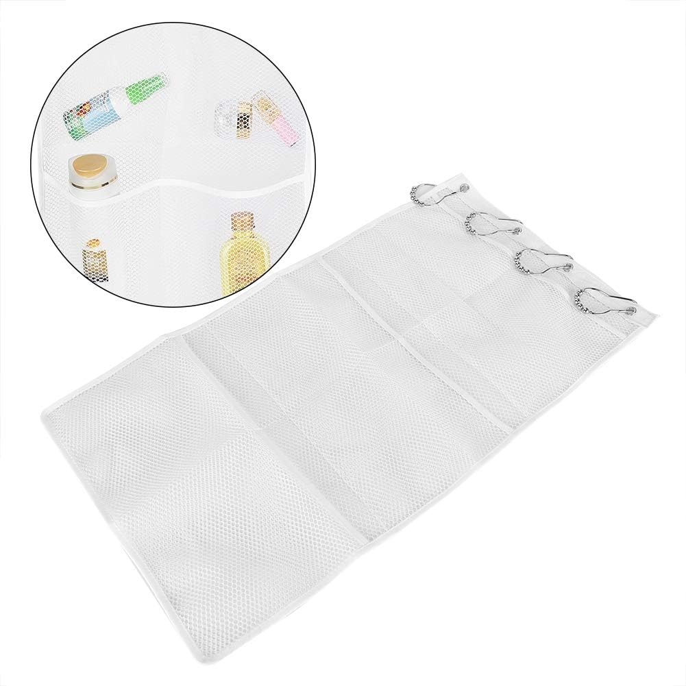 Cyrank Hanging Mesh Shower Organizer with 6 Pockets