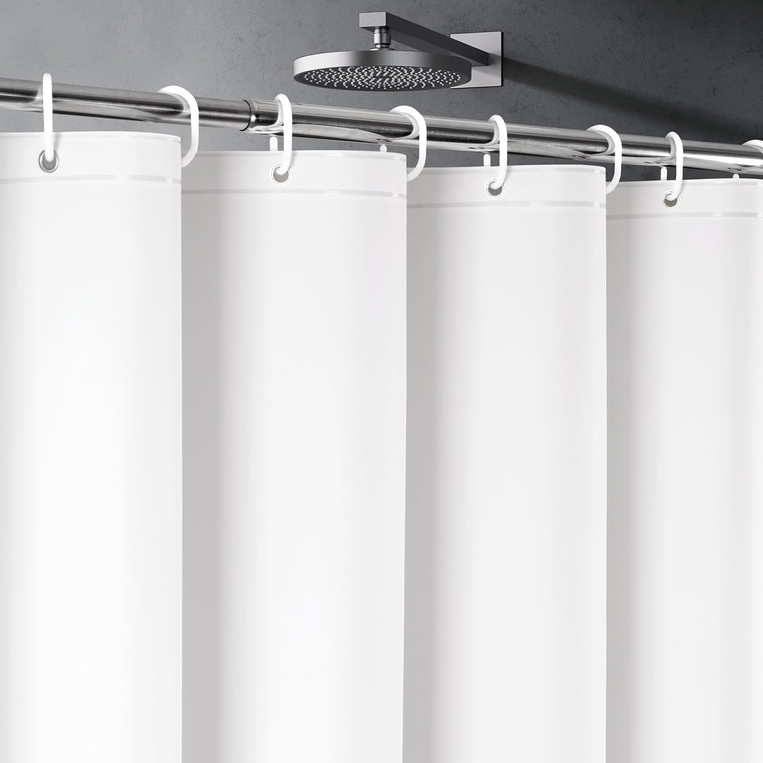 UFRIDAY Premium PEVA White Shower Curtain Liner 72x66 Inch