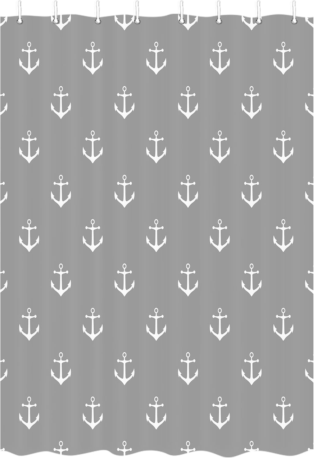DYNH Nautical Anchor Shower Curtain for RV 47X64 Inches Grey