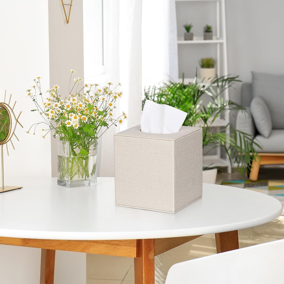 ArcaGuru Tissue Box Cover with Magnetic Closure - Beige