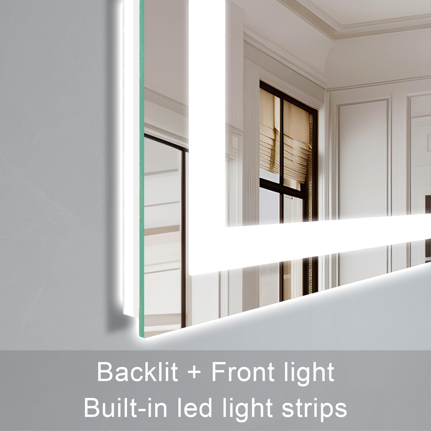 Zeerry 32x40 Inch LED Bathroom Mirror with Touch Switch and Anti-Fog