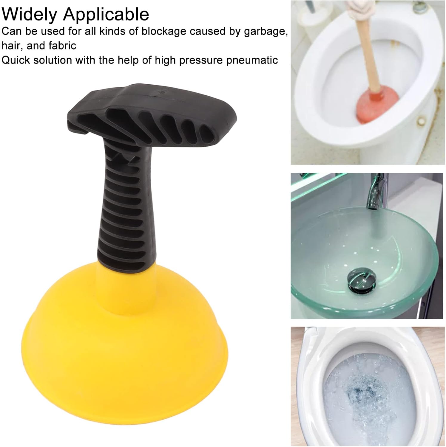 Aqur2020 Mini Plunger - Nonslip Handle Quick Drain Clearance