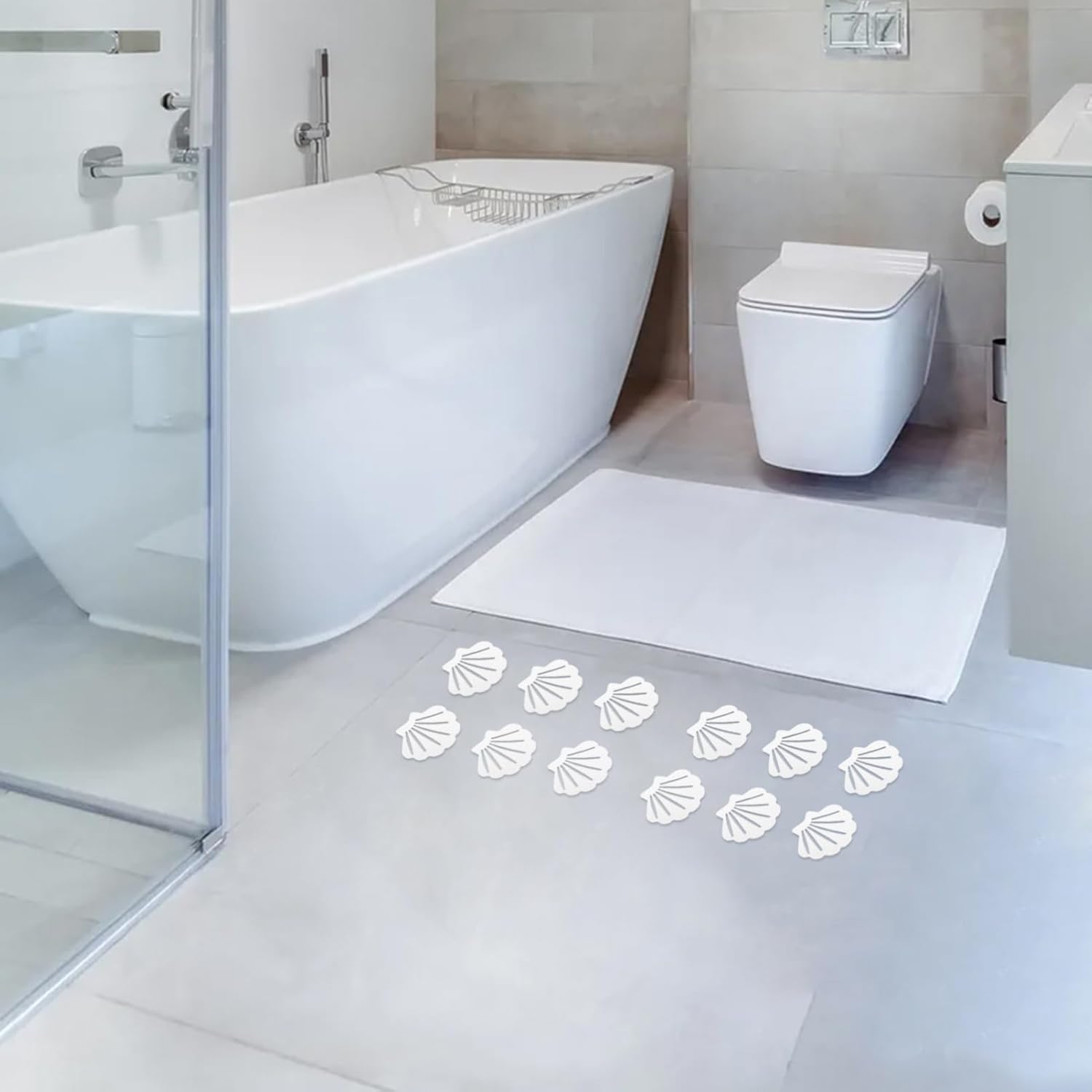 Shell Shaped Anti-Slip Bathtub Stickers 12 Pack