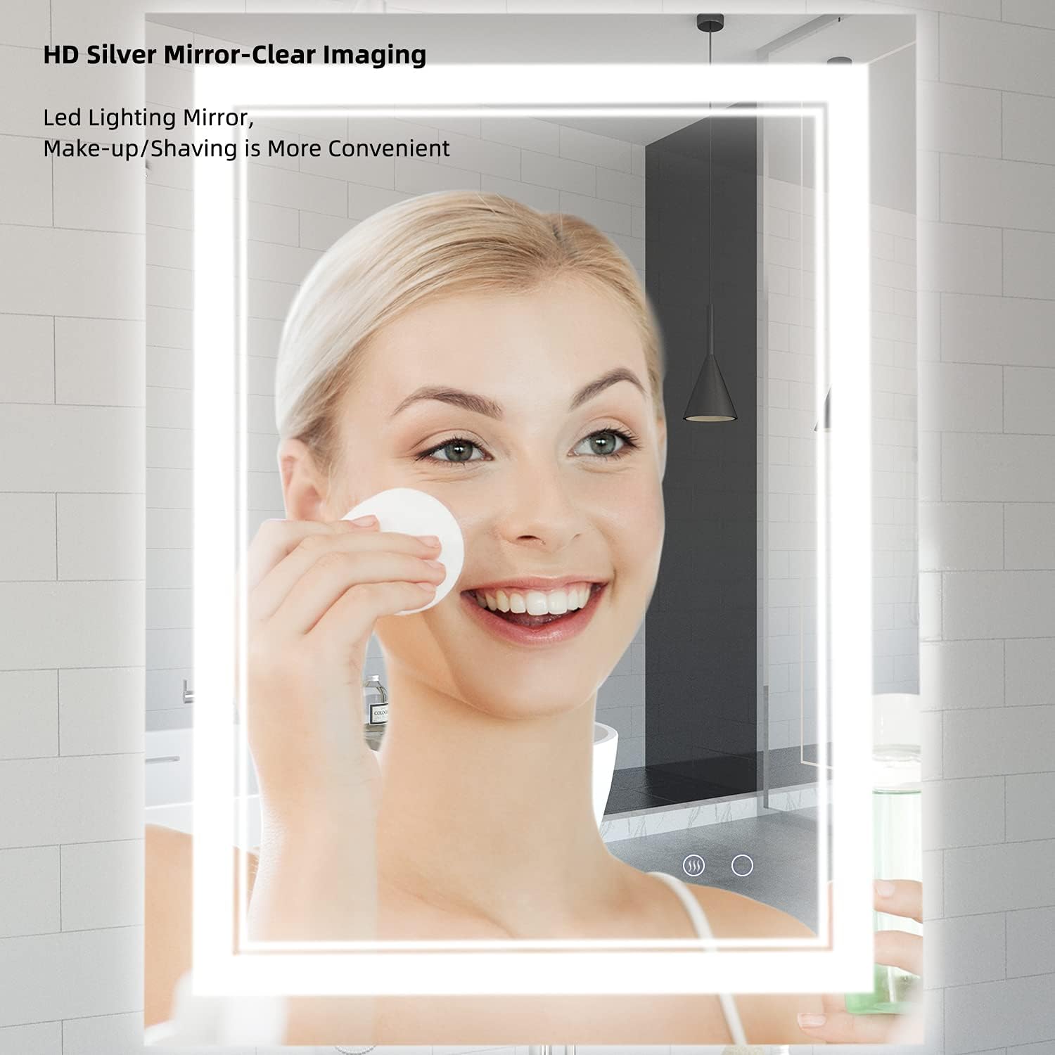 COOL2DAY 36x24 Inch LED Bathroom Mirror with Touch Control and Anti-Fog