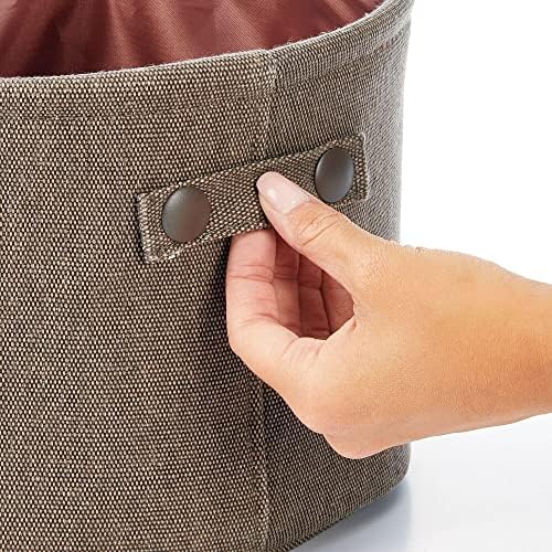 mDesign Soft Cotton Bathroom Storage Bin - 2 Pack Espresso Brown