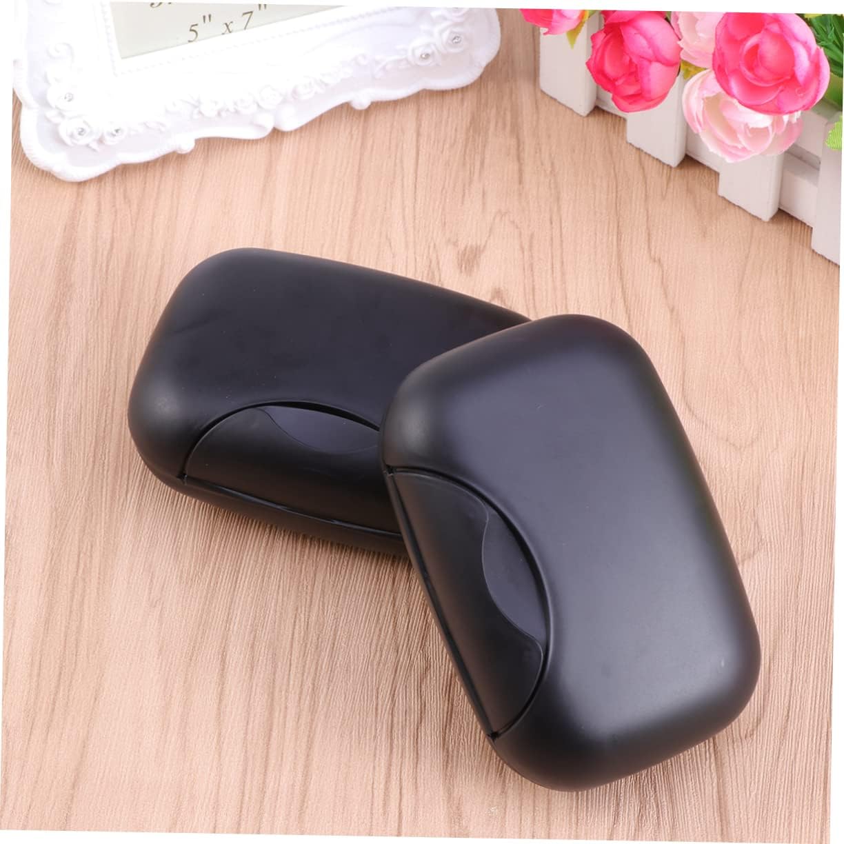 Ciieeo Portable Leakproof Soap Dish for Travel Hiking Black