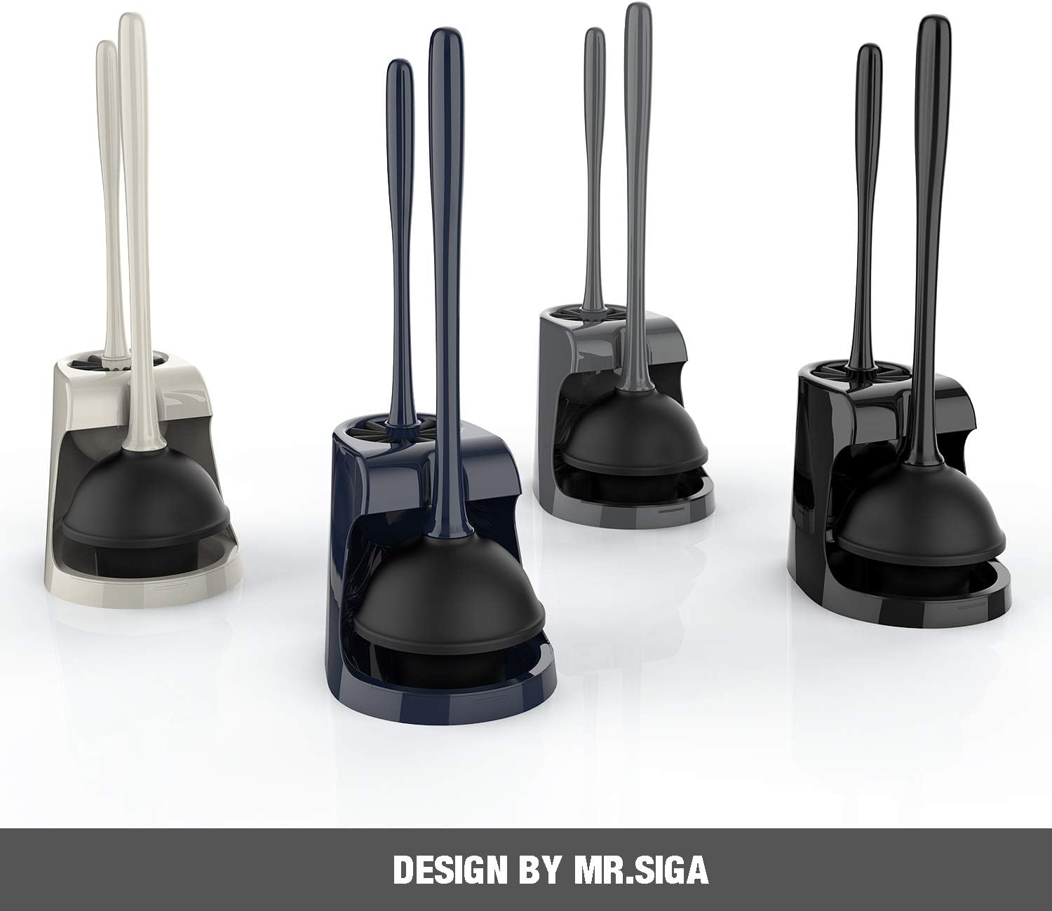 MRSIGA Toilet Plunger and Bowl Brush Combo - 2 Sets