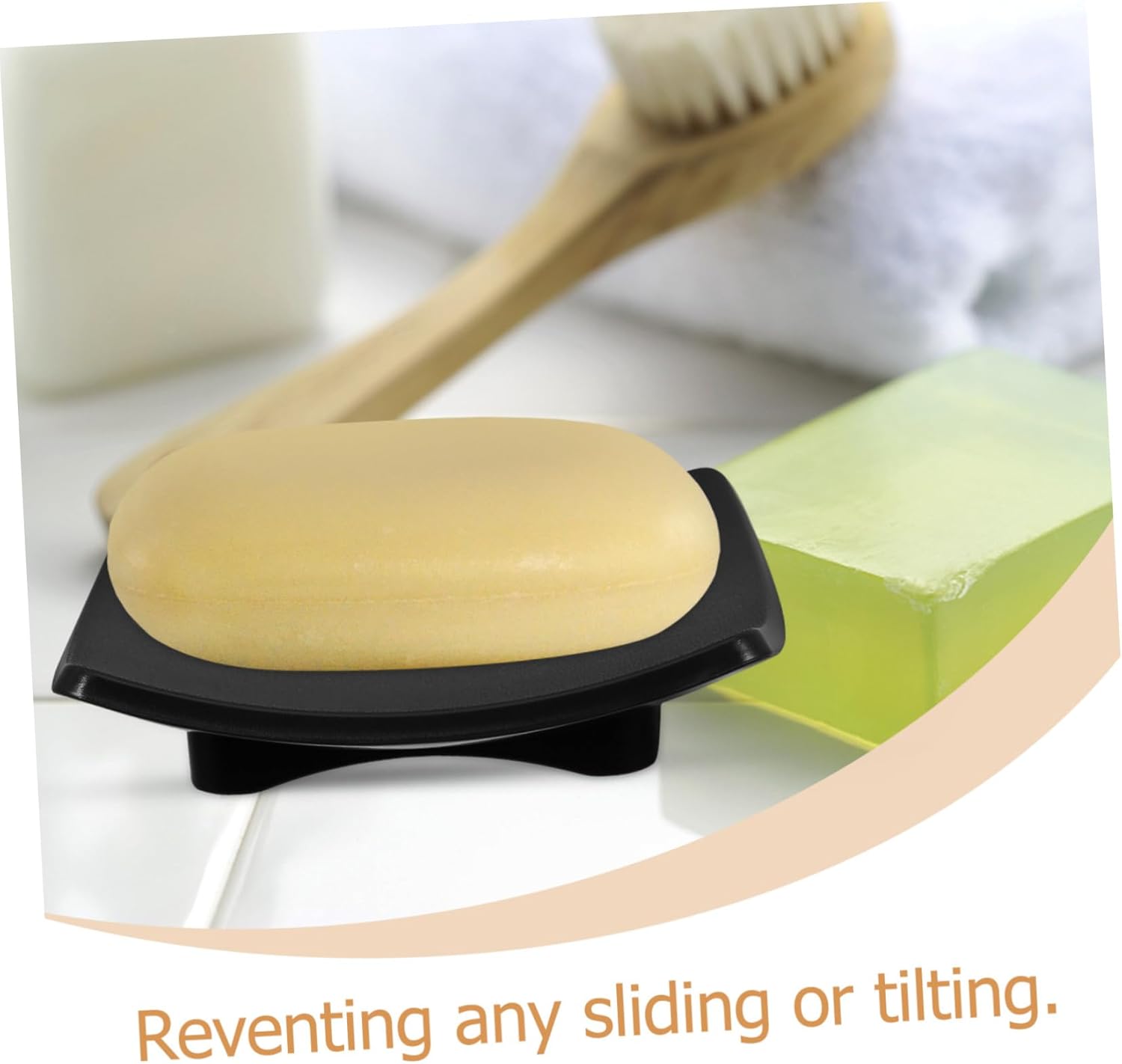 HOOTNEE Curved Soap Dish Multi-Function Drainer for Bathroom Countertop