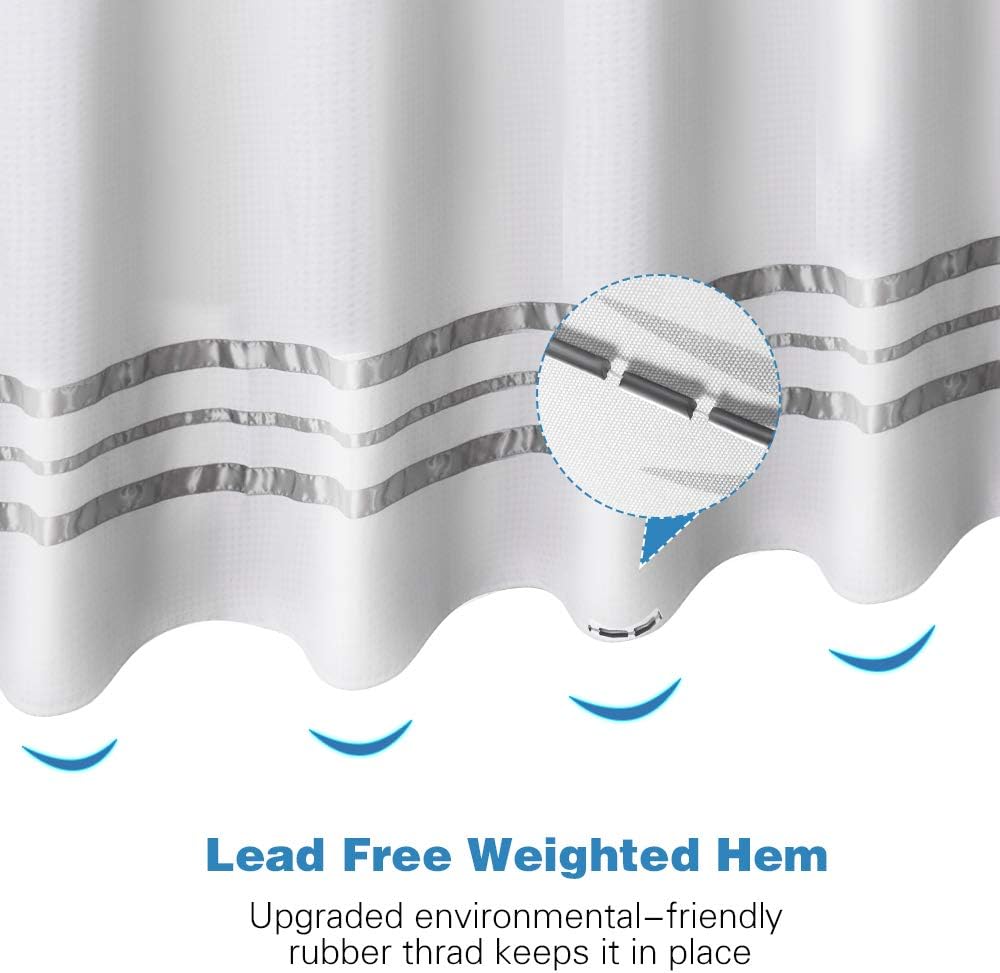 ARICHOMY Waffle Weave Shower Curtain Set 66x74 White