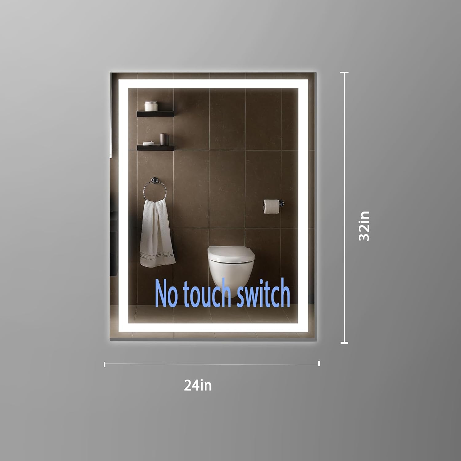LED Bathroom Mirror with Lights 32x24 Wall-Mounted Vanity Mirror