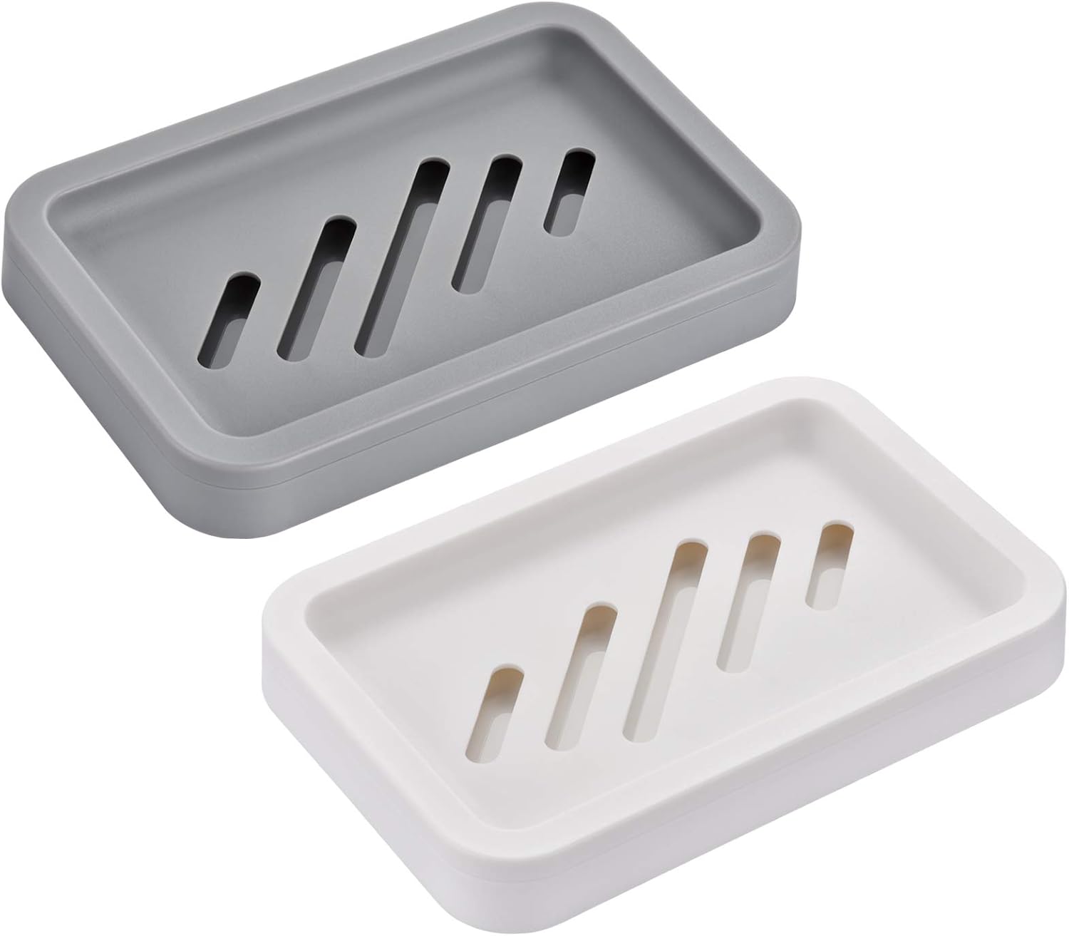 OstWony 2PCS Draining Soap Dishes with Water Tray