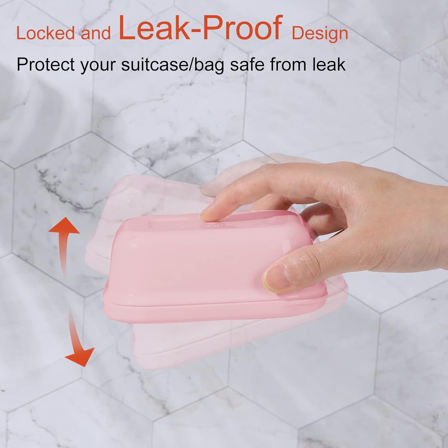 Quatish Leakproof Soap Dish with Lid Draining Layer