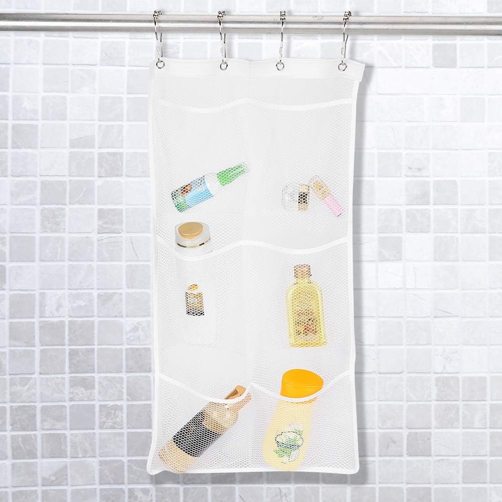 Cyrank Hanging Mesh Shower Organizer with 6 Pockets