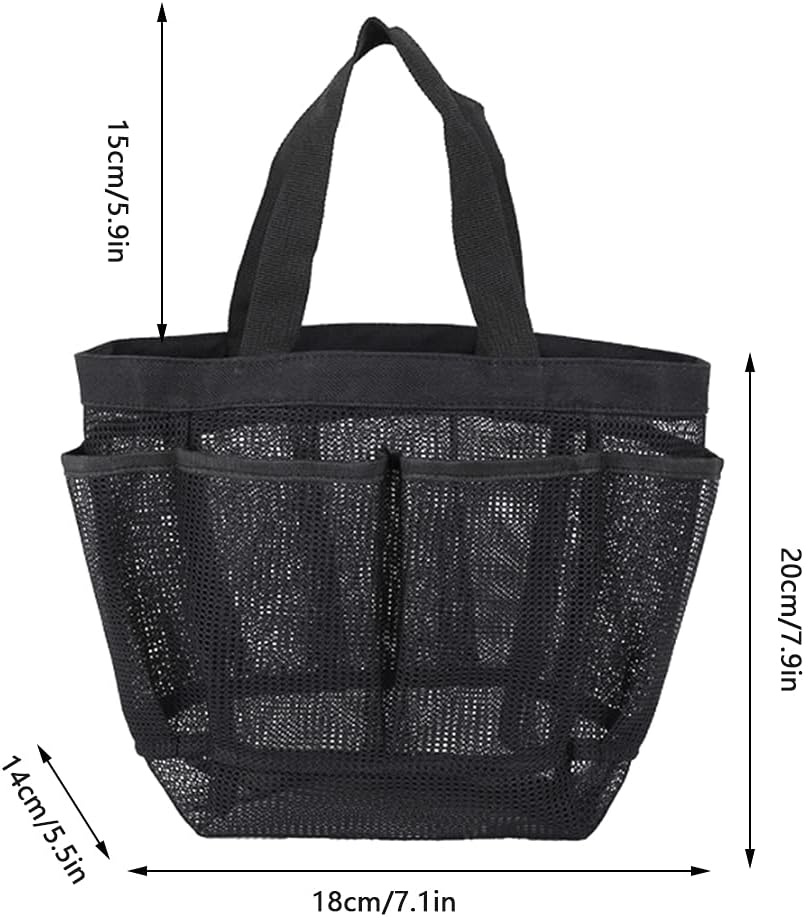 Mesh Shower Caddy Tote Bag with 9 Storage Pockets